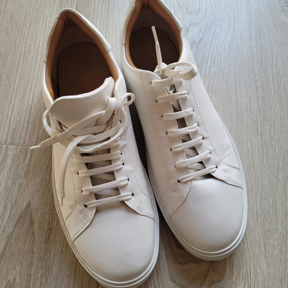 ZARA Men's White Leather Sneakers EU 45